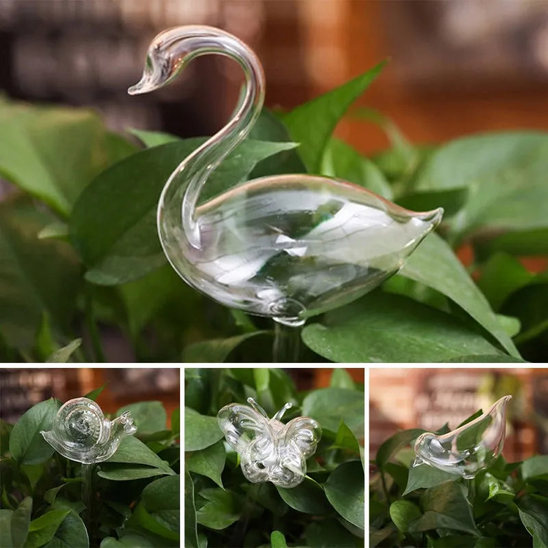 Automatic Plant Watering Device Animal Shape Self Watering Ball Clear Glass Aqua Bulbs Flowerpot Drip Irrigation Device