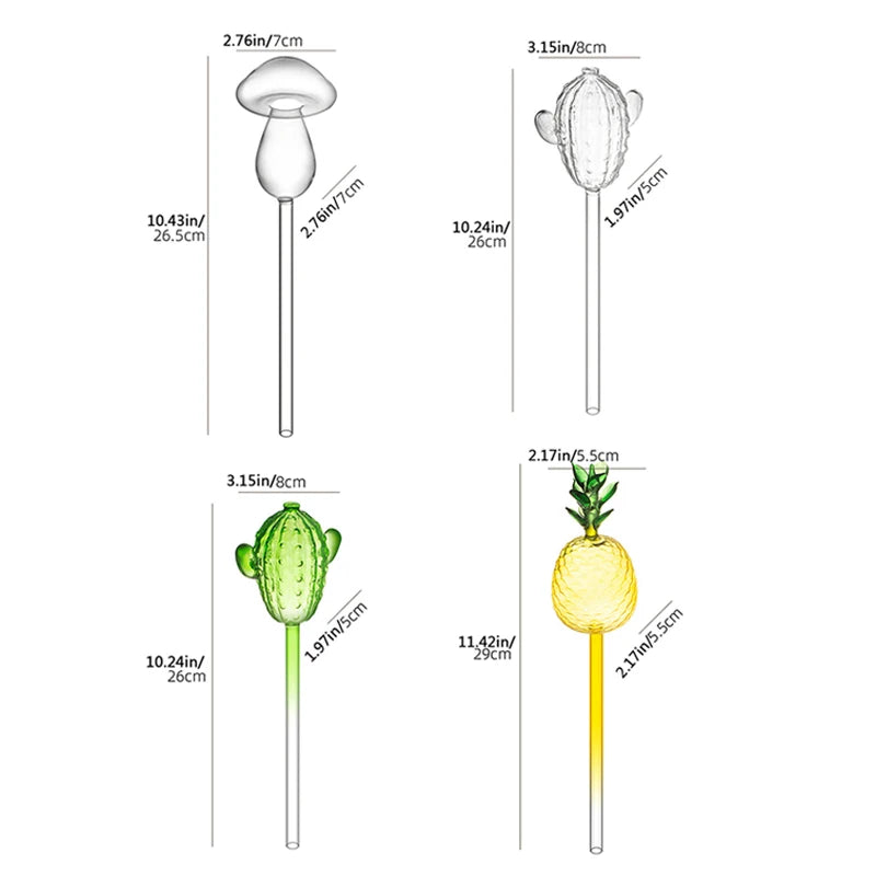 Glass Plant Water Feeder Cartoon Automatic Self Watering Devices Auto Plants Drip Irrigation System Home Watering Tools